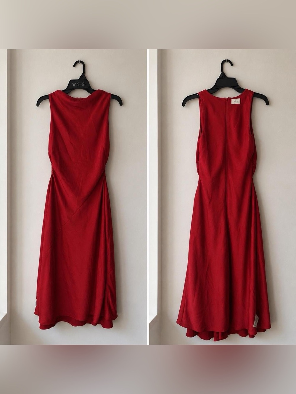 Red Sleeveless Midi Dress - Unbranded